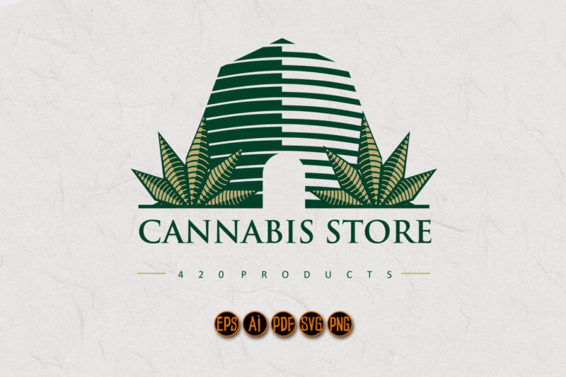 Cannabis Weed Store Productions Modern Logo