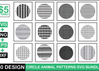 Circle Animal Patterns Svg Bundle t shirt vector file