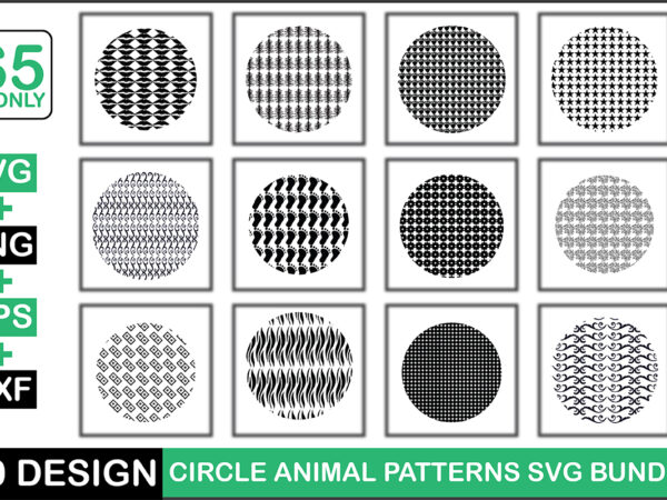 Circle animal patterns svg bundle t shirt vector file
