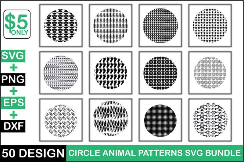 Circle Animal Patterns Svg Bundle