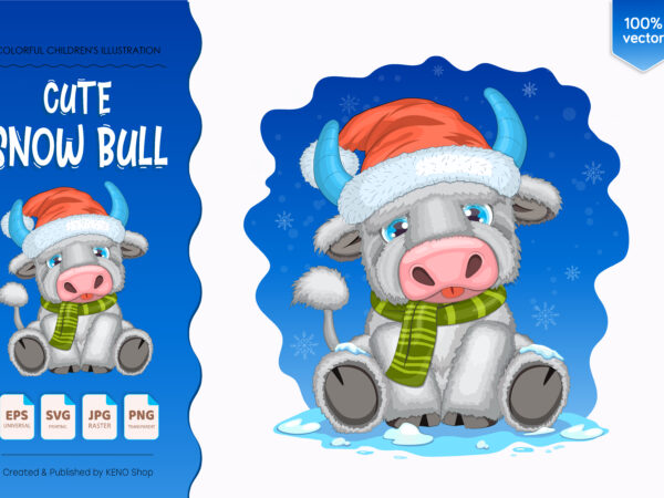 Cute snow bull. t-shirt, png, svg. Cute snow bull. t-shirt, png, svg.