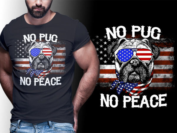 Dog pug american flag tshirt design editable