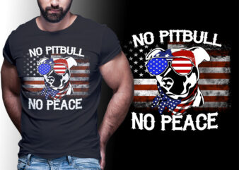 dog american flag tshirt design editable no pitbull no peace