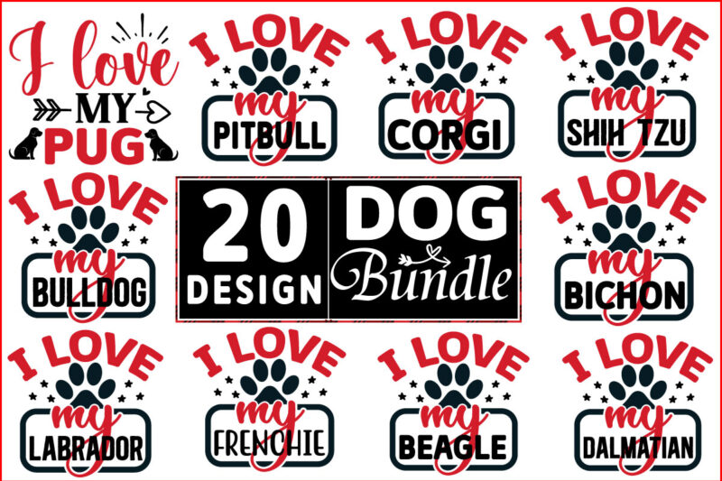 DOG Lover SVG T shirt Design Bundle
