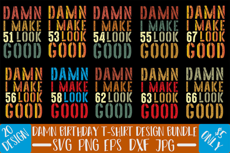 Damn Birthday T-shirt Design Bundle