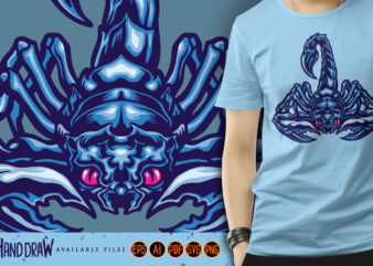 Deadly poison scorpion mascot Illustrations t shirt vector illustration