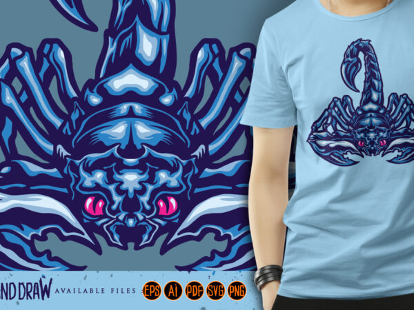 Deadly poison scorpion mascot illustrations t shirt vector illustration