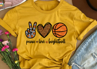 Peace Love Basketball T-Shirt Design