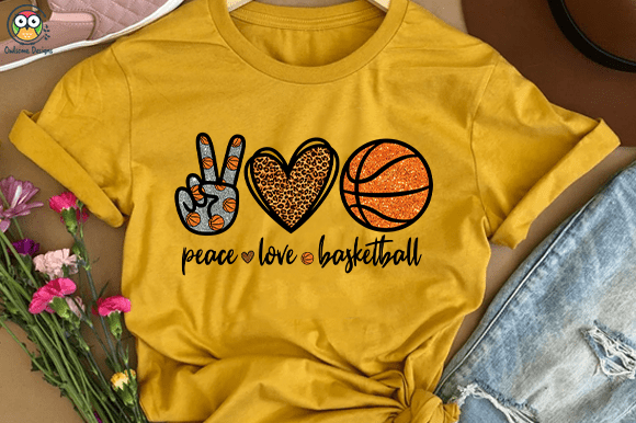 Peace love basketball t-shirt design