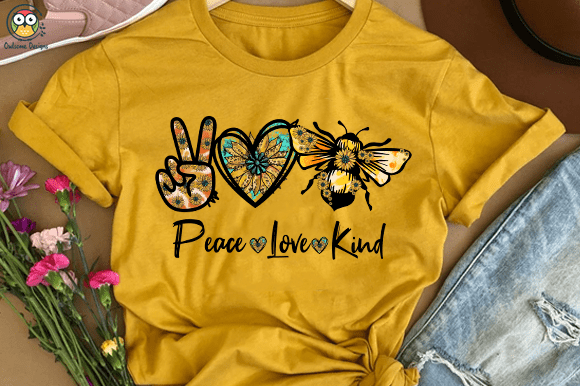 Peace love kind t-shirt design