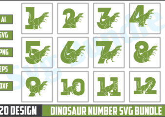 Dinosaur Number Svg Bundle