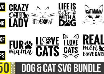 Dog & Cat Svg Bundle-01 t shirt vector illustration