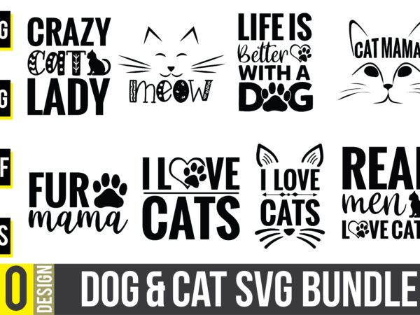 Dog & cat svg bundle-01 t shirt vector illustration