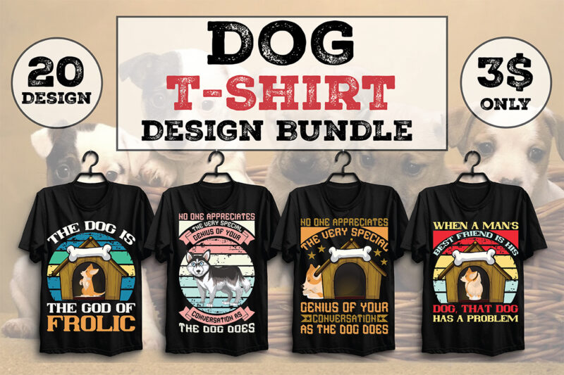 Dog T-shirt Design Bundle