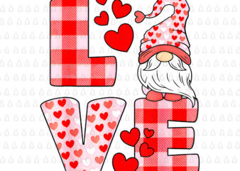 Love Gnome Png, Love Gnomes Heart Png, Gnome Png, t shirt vector graphic