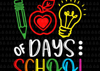 Happy 100th Day of School Rainbow Svg, Teacher 100 Day of School Svg, Day Of School Svg, Teacher Svg graphic t shirt
