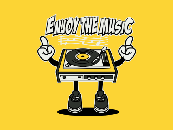 Enjoy the music cartoon vector clipart