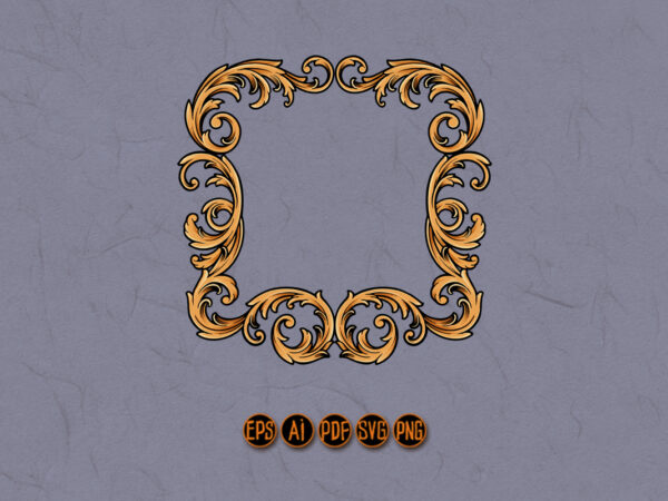 Elegant vintage gold frame ornaments vector clipart