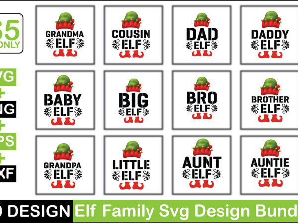 Elf family svg design bundle