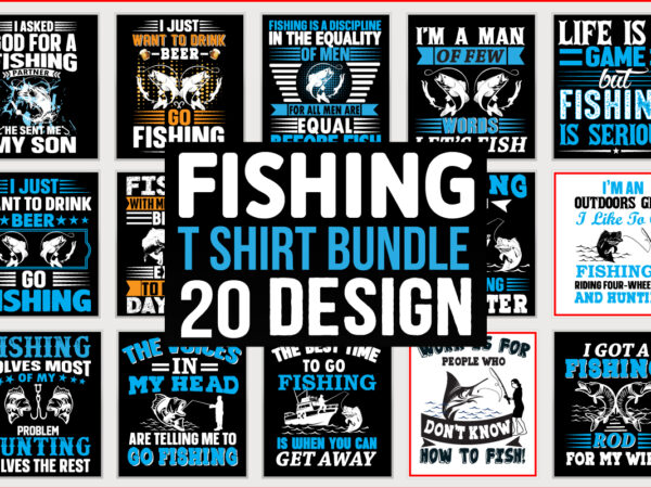 Fishing t shirt design bundle