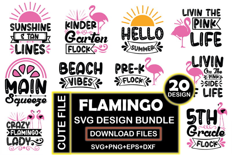 Flamingo Svg Design Bundle