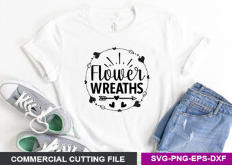 Flower wreaths SVG t shirt graphic design