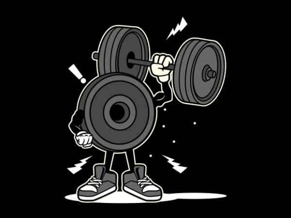 Gym cartoon t shirt design template