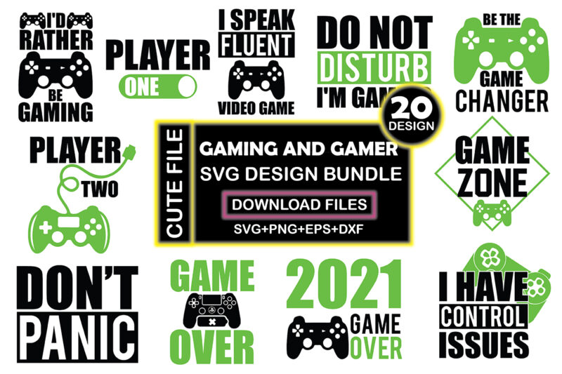 Gaming And Gamer Svg Design Bundle