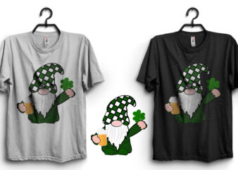 Gnome St Patrick’s Day t shirt design template