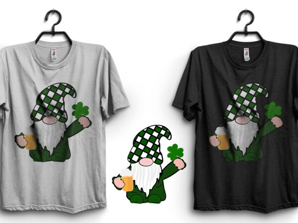 Gnome st patrick’s day t shirt design template
