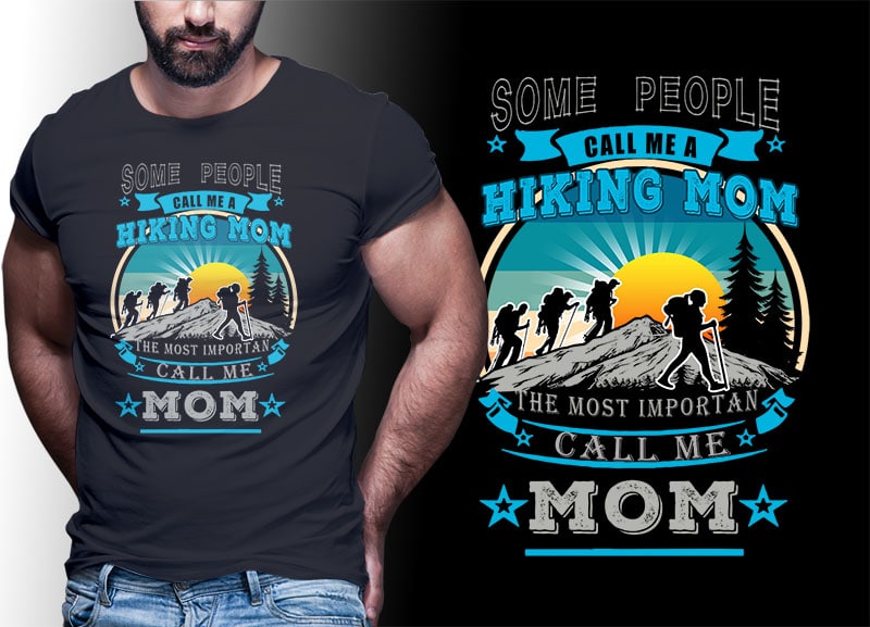 HIKING CLIMB MOUNTAIN Vintage Retro Tshirt Designs Bundle Editable