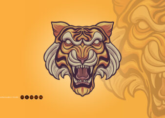 Head Tiger Classic Vintage Mascot Illustrations
