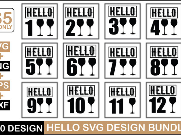 Hello svg design bundle