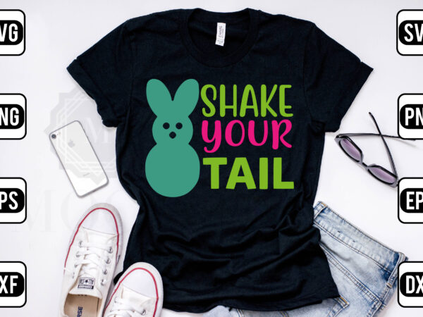 Shake your tail t shirt template vector
