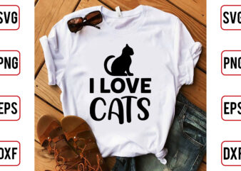 I Love Cats t shirt design for sale