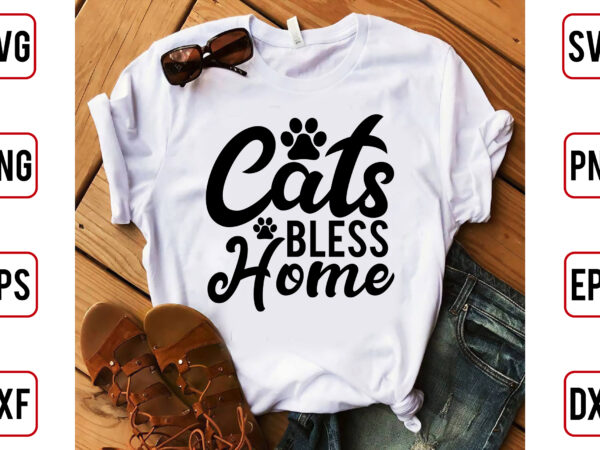 Cats bless home t shirt vector file