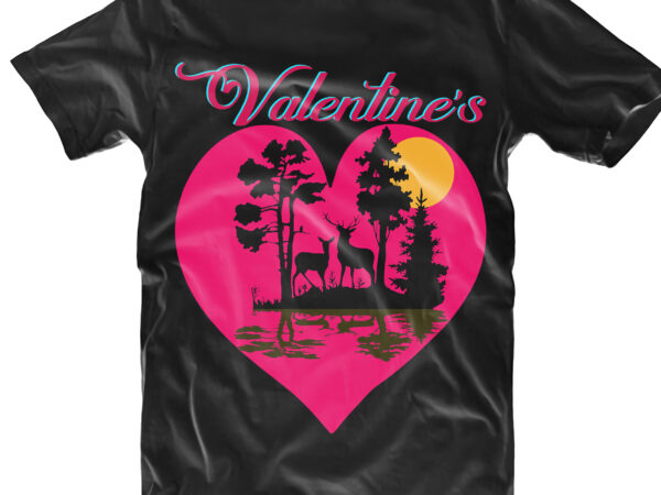 Deer’s valentine’s day under the moonlight tshirt designs template vector, happy valentine’s day tshirt designs, valentine’s day, valentines, valentines svg, valentines vector, valentine’s quotes, truck valentine’s vector, funny valentines, valentines