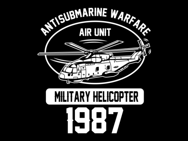 Military helicopter 1987 t shirt designs for sale