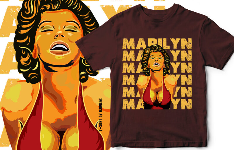 Marilyn Monroe, Portrait Style Designs, T-Shirt Design Bundle, Fuck Society, Imperfections, Madness, Marilyn vector, vector t-shirt designs, Vector Portraits