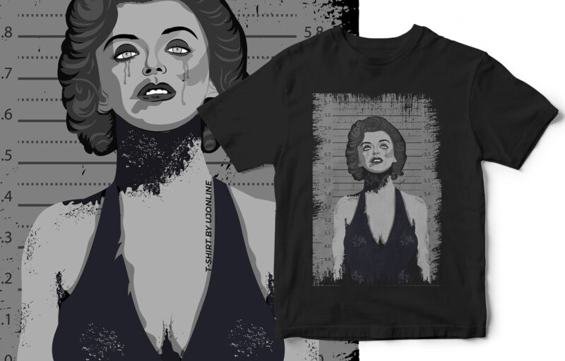 Marilyn Monroe, Portrait Style Designs, T-Shirt Design Bundle, Fuck Society, Imperfections, Madness, Marilyn vector, vector t-shirt designs, Vector Portraits