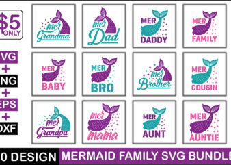 Mermaid Family Svg Bundle