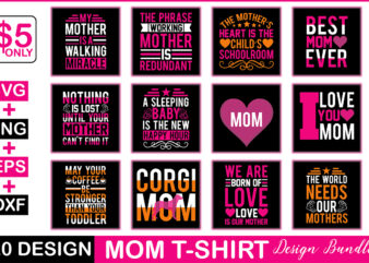 Mom T-shirt Design Bundle