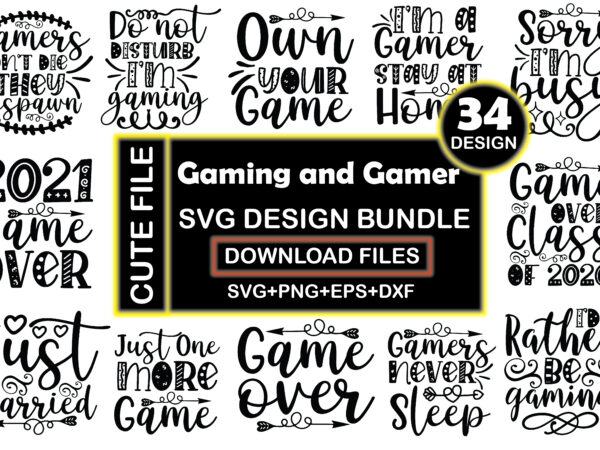 Gaming and gamer svg design bundle