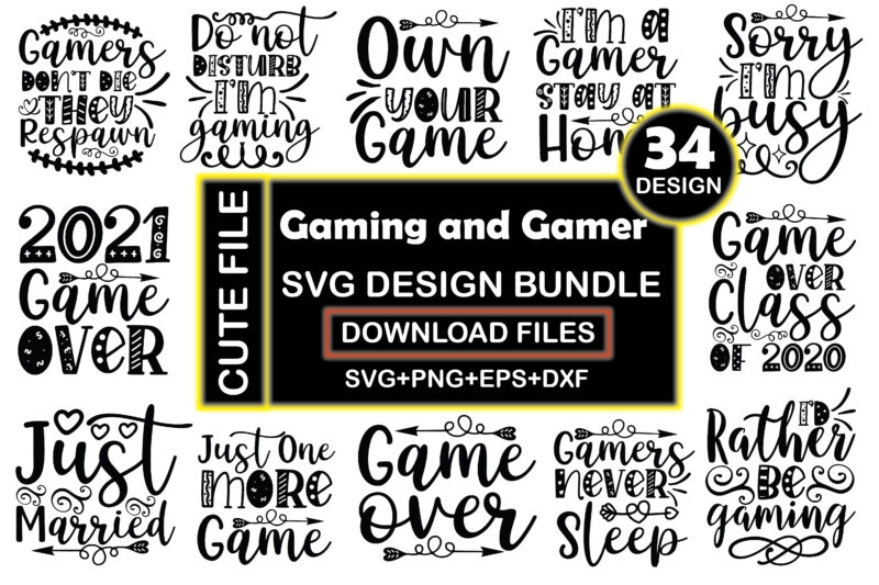 Gaming and Gamer Svg Design Bundle