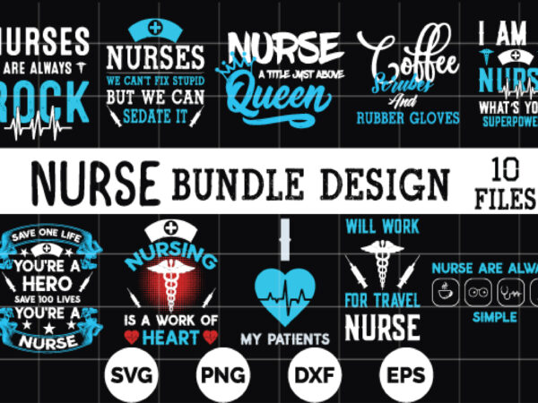 Nurse t shirt bundle design