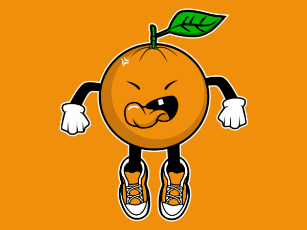 Orange fruit cartoon t shirt design online