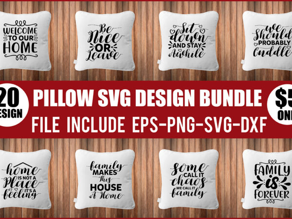 Pillow svg design bundle