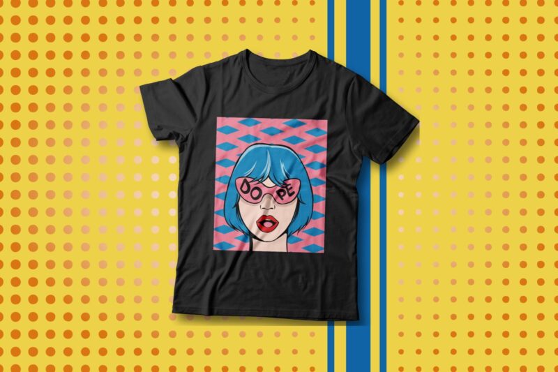 Pop Art T-shirt Designs Bundle, Cool Trendy Graphic T-shirt, Pop art illustration, Funny T-shirt Designs