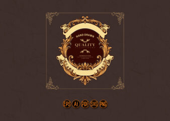 Premium badge vintage with gold ribbon