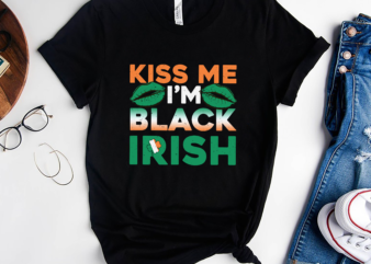RD Kiss Me I’m Black Irish St Patricks Day Men Ireland Flag Shirt